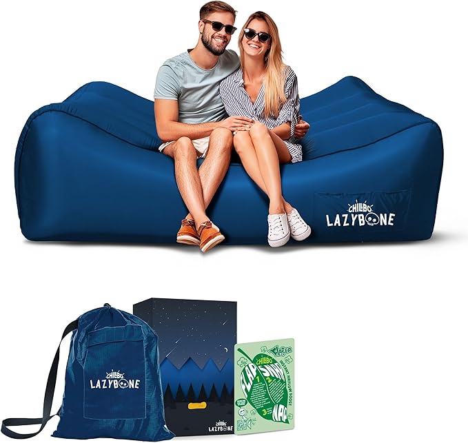Chillbo Lazybone Inflatable Couch - Ultimate Inflatable Lounger for Maximum Chill - The Perfect Blow Up Couch for Music Festivals Or Inflatable Lounger for Camping