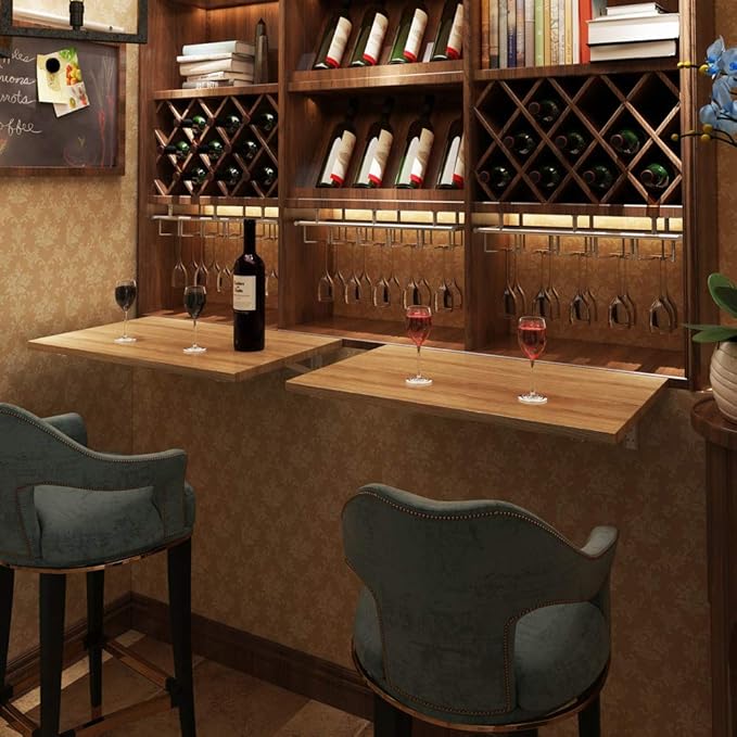 Need Small Fold Down Table Wall Mounted Heavy Duty Small Folding Wall Table Length 30 inches Width 20 inches Perfect Addition to Laundry Room/Home Bar/Kitchen & Dining Room AC15BB(7650)