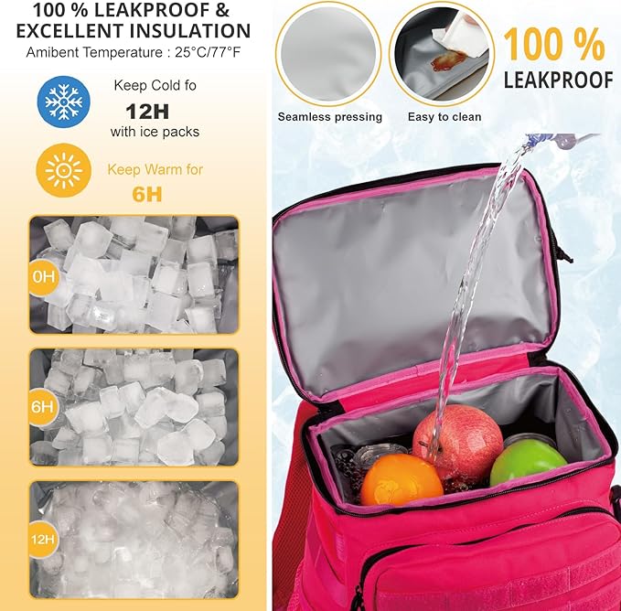 Tactical Backpack Cooler,Soft Lightweight Leakproof Cooler Backpack,Insulated Cooler Bag,Portable Soft Cooler Bag Waterproof for Beach, Travel, Camping, Picnic, Hiking