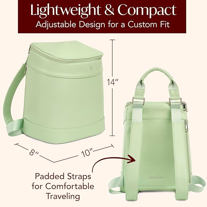 Insulated Cooler Backpack with 2 Stainless Steel Wine Tumblers – Leakproof & Spillproof Stylish Vegan Leather Picnic Cooler Bag – Lightweight & Portable – Holds 24 Cans or 6 Wine Bottles
