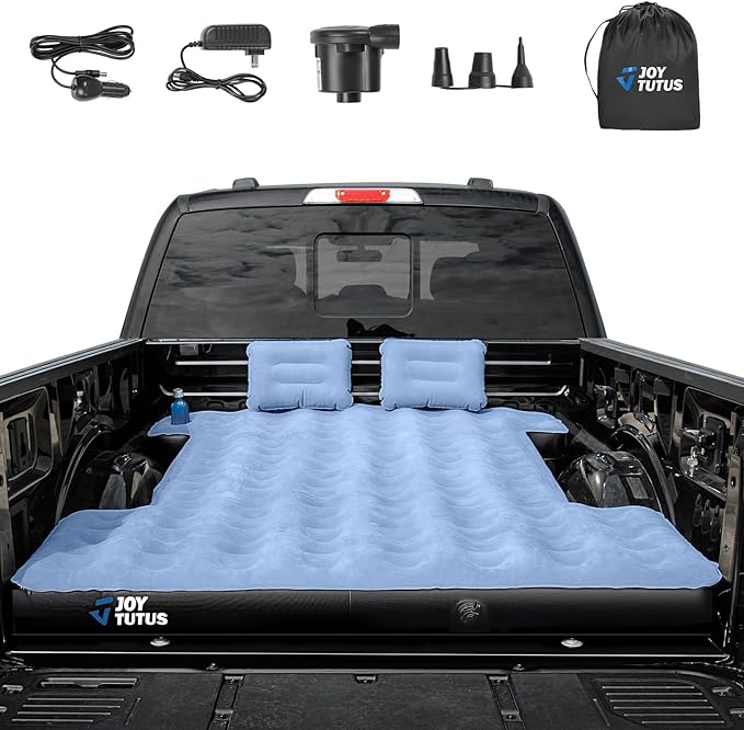JOYTUTUS Truck Tent with Rainfly 5.5Ft-6Ft + Truck Bed Air Mattress