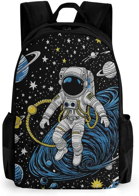 Rucksacks Lightweight Multipurpose Anti-Theft Deep Space Sea Planet Astronaut Art Shoulder Bag Big Capacity Laptop Book Bag Rucksack With Padded Straps