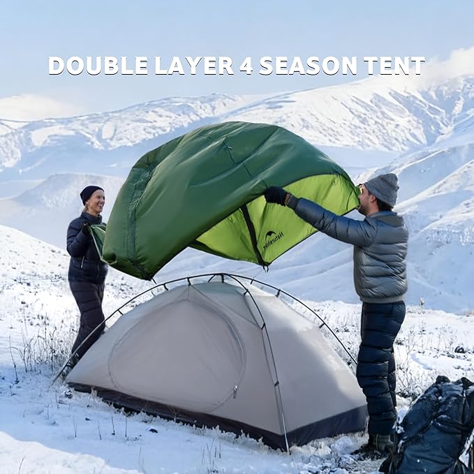 Naturehike 4 Season Tent,Waterproof 2 Person Backpacking Tent, Four Season Tents for Cold Weather Winter Camping