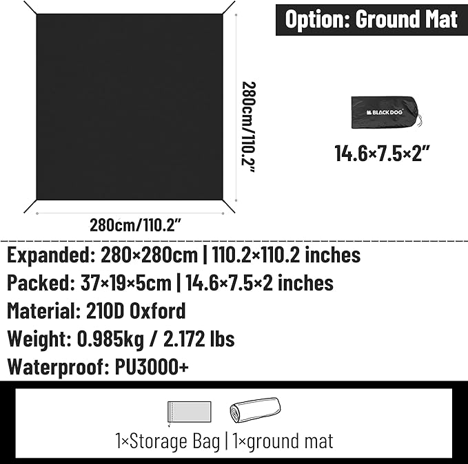 Blackdog Camping Canopy Tent - Quick Easy Set up Instant Pop up Tents for Camping, 4-6 Person UV Resistant Sun Shelter for Sporting Events, Family Camping Trip, Outdoor Activities