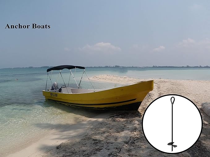 Ground Anchor Heavy Duty (1 Pack), 40 Inches in Length and 0.4 MM Thick in Diameter, Ideal for Securing Animals, Tents, Canopies, Sheds, Car Ports, Swing Sets