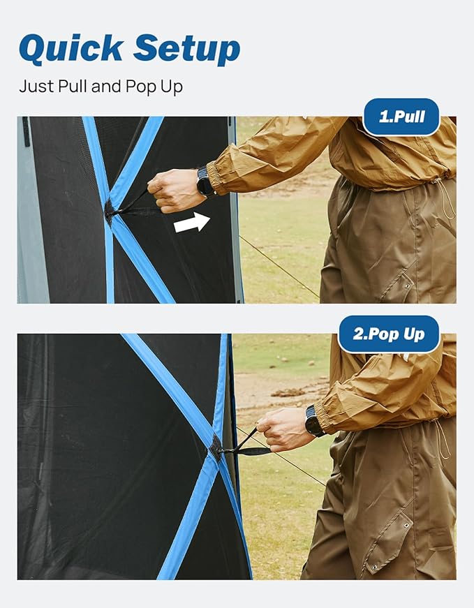 JOYTUTUS Dual-Use Pop up SUV Tents for Camping, 10x10.5 Ft Big Space 2 Rooms Car Tent, SUV Tailgate Tent for Family Camping, 5 Sides Canopy, Portable Carry Bag