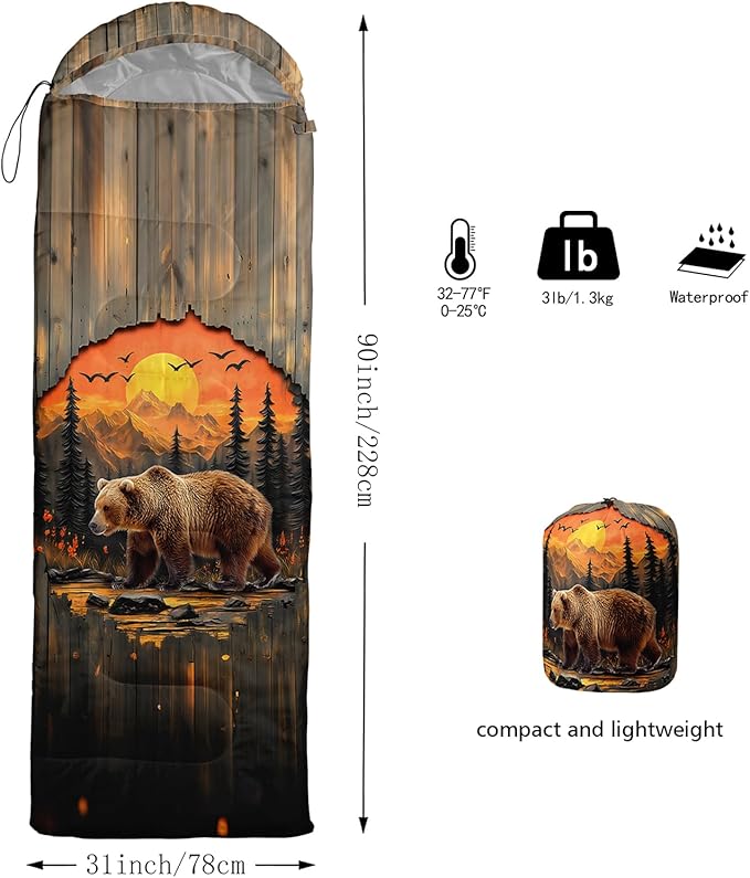 AILONEN Girls Pink Camping Sleeping Bags,Lightweight & Waterproof,3 Season Warm & Cool Weather,Cute Bow Duck Print Sleeping Bags for Kids,Girls,Adults Travelling,Outdoors