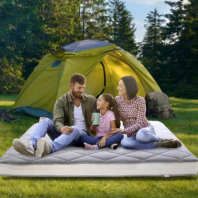 DoCred Full Size Futon Mattress, Extra Thick Foldable Japanese Floor Mattress Memory Foam Sleeping Pad for Adults - Roll Up Mattress Tatami Mat Folding Sleeping Pad Breathable Floor Lounger Guest Bed