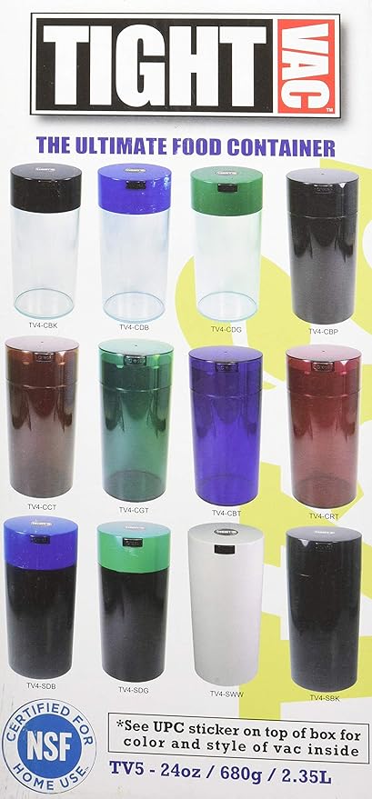 Tightpac America Tightvac Pawvacs Nested Sealed Pet Food and Snack Containers, Clear with Black Paws, Set of 4