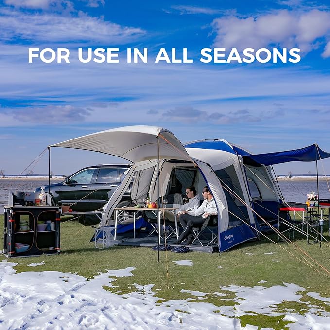 KingCamp SUV Tent, Instant 6-8 Person Waterproof & Windproof Tailgate Car Camping Tent with Movie Screen for Family Camping & Outdoor Adventures