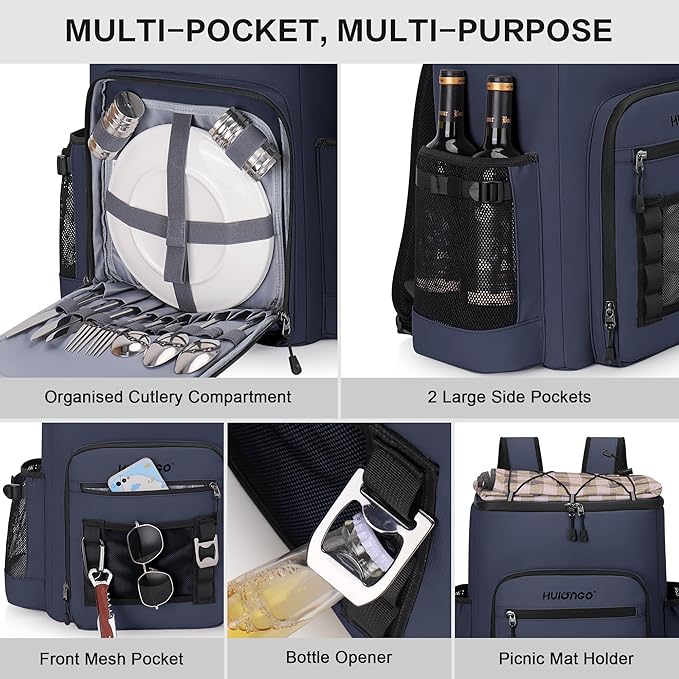 Large 52cans Waterproof Insulated Cooler Backpack for Men & Women, Leak Proof Backpack Cooler, Soft, 8Gal
