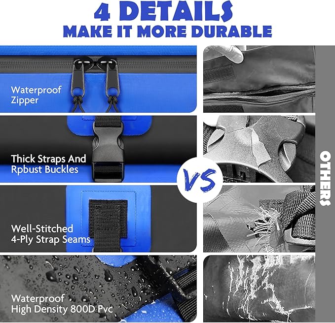Rooftop Cargo Carrier Roof Bag,100% Waterproof,15 Cubic Feet for All Vehicle with/Without Rack,Includes Anti-Slip Mat+10 Straps+6 Door Hooks+6 Extension Straps+Soft Roof Top Luggage Lock
