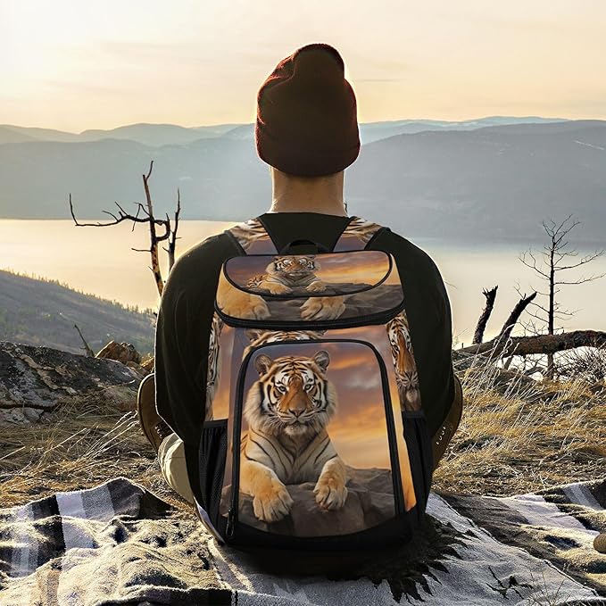 YETTASBIN Leakproof 36 Cans Cooler Backpack for Men Women - Tiger Insulated Backpack Cooler Large Capacity Waterproof Lunch Bag for Hiking, Camping, Beach, Fishing, Work