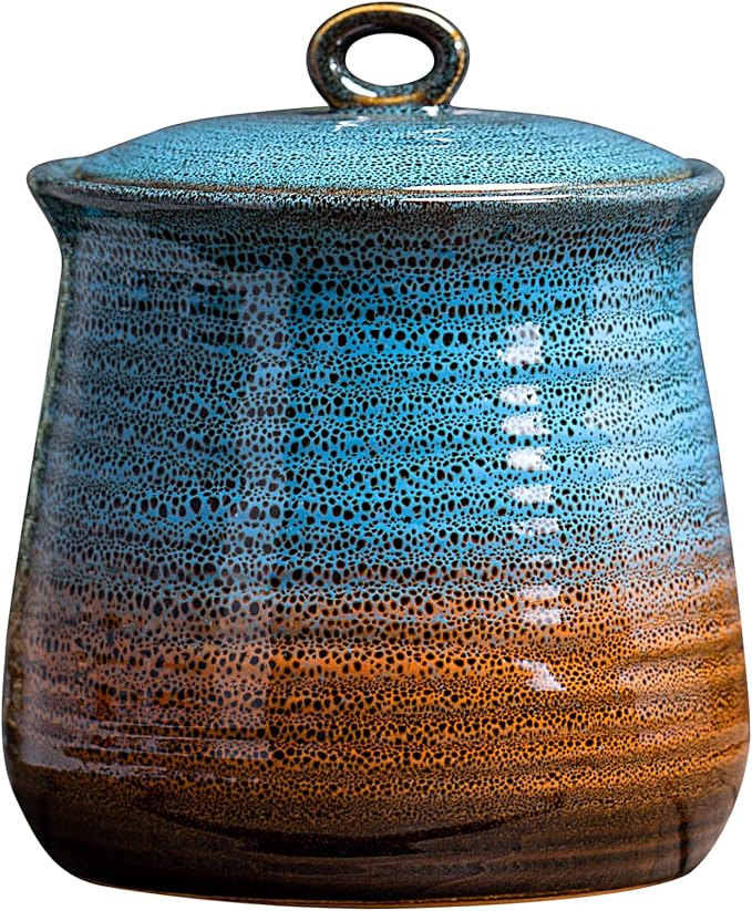 40 OZ Cookie Jar,Dog Treat Jar, Kitchen Canisters for Countertop for Food Storage Coffee, Tea,Flour, Beans, Spices, Nuts and More Ceramic Jar with Lid.