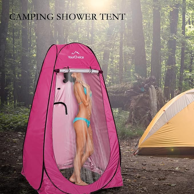Your Choice Pop Up Privacy Shower Tent - Portable Changing Tent for Camping, Beach & Hiking - 6.2FT Lightweight with Carry Bag, Quick Setup & Full Coverage