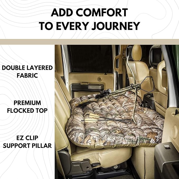 Pittman Outdoors - PPI CMO_TRKMAT AirBedz Rear Seat Air Mattress for Trucks and SUVs with Portable DC Air Pump, Realtree Camo