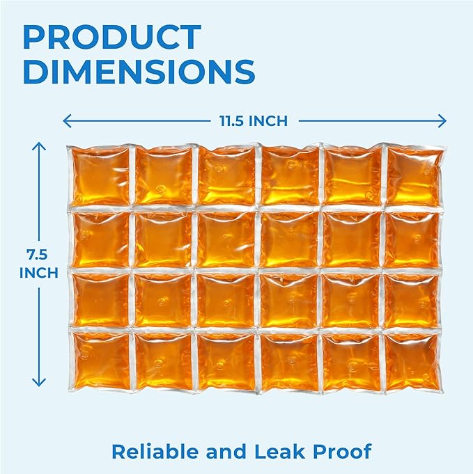 ICY-COOLS Reusable Ice Packs for Coolers - Flexible Ice Sheets, Flat and Long-Lasting for Camping or Lunch Boxes, 10x16 & 8x12, 1 or 3 Pack