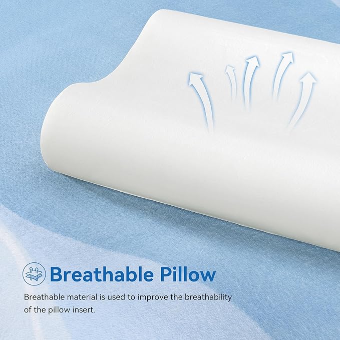 AM AEROMAX 32" King Size Contour Memory Foam Pillow, Cervical Pillow for Neck Pain Relief, Neck Orthopedic Sleeping Pillows for Side, Back and Stomach Sleepers