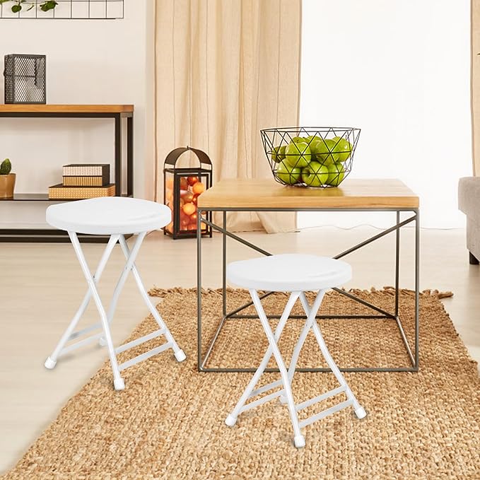 Folding Stool with Handle, Folding Chair,Folding Bar Stool with Non-Slip Feet,600 lbs Capacity,Indoor and Outdoor Foldable Stool for Adults(13"×11.5"×18")