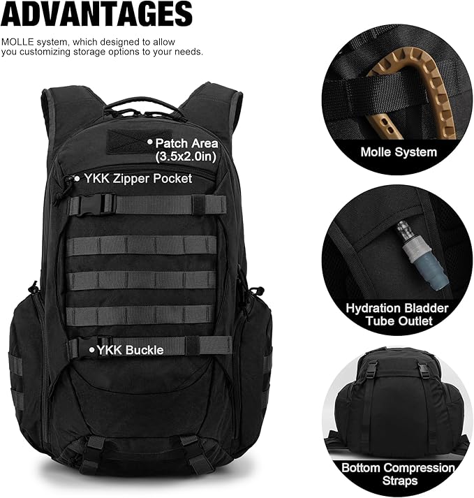 Mardingtop 28L/35L Tactical Backpacks Molle Hiking daypacks for Camping Hiking Military Traveling Motorcycle