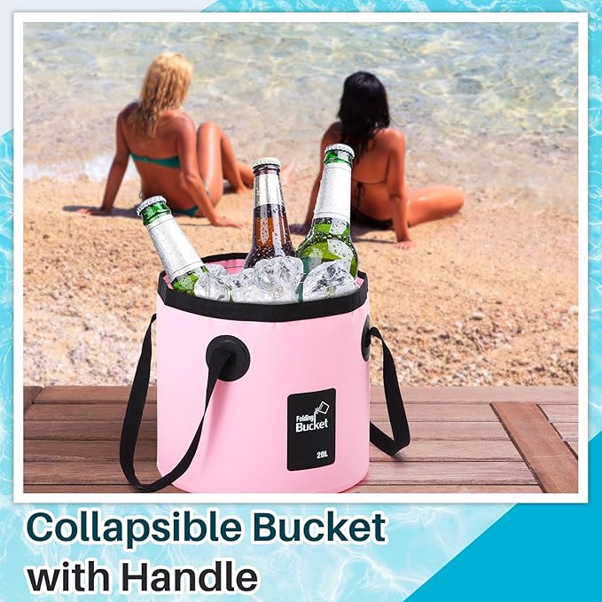 Tessco 4 Pcs 20L Collapsible Bucket with Handle 5 Gallon Portable Collapsible Folding Bucket Foldable Water Container for Camping Hiking Fishing Car Washing