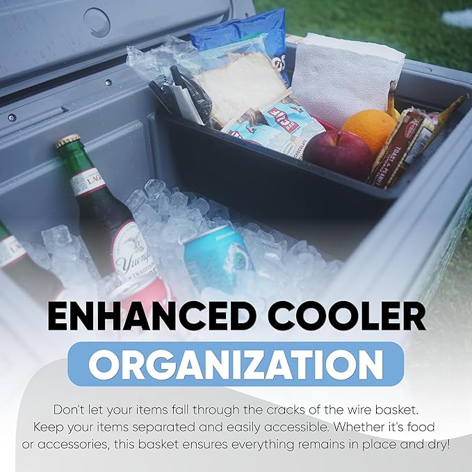 Jmoe USA Dry Basket for RTIC 52QT Ultra-Light Cooler | BPA-Free Tough Plastic | Specially Designed, Durable, Food-Safe | Storage Tray for Electronics, Utensils, Dry Goods, and More