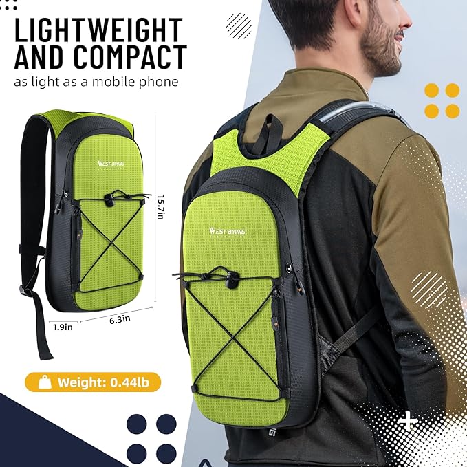 Hydration Backpack with 2L TPU Water Bladder, Lightweight Hiking Water Backpack, Running Hydration Pack for Cycling Climbing Camping Rave, Hydropack for Men Women