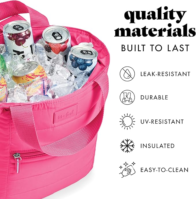 Fit & Fresh Carefree Cooler Collection – Insulated, Leakproof, Water-Resistant Tote & Mini Sling Bag for Summer Pool & Travel