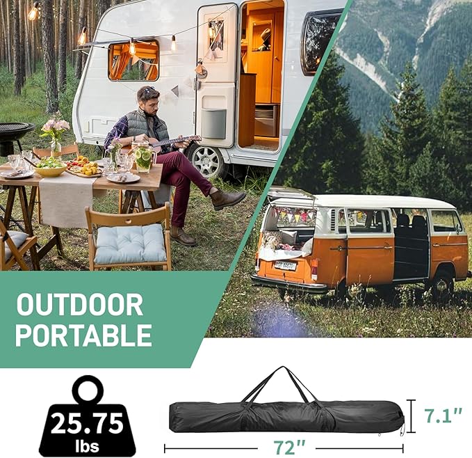 VINGLI 12x12 Pop Up Gazebo Tent, Portable Easy Up Screen Tent for Camping with Mosquito Netting, Camping Canopy Shelter with Carry Bag, Ground Stakes