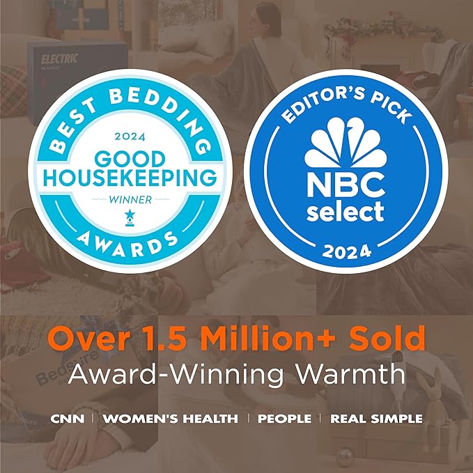 Bedsure Electric Blanket Full Size - Soft Flannel Heated Blanket, Fast Heating with 10 Time Settings & 6 Heat Settings, Warm Gift for Grandma (72x84 inches, Pageant Blue)