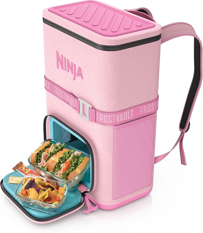 Ninja FrostVault Go Can Soft Cooler, 24/36 Can, Leak Proof, Built-In Cup Holder, 2 Ice Packs & Dry Storage Drawer, Polyester Insulation, Hiking, Camping, Picnic