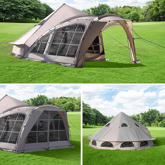 Tents 4/6/8/12 Person, Easy Setup Waterproof Camping Tent with Rainfly, Portable Double Layer Large Family Tent for Camping Backyard Outdoor &Hiking