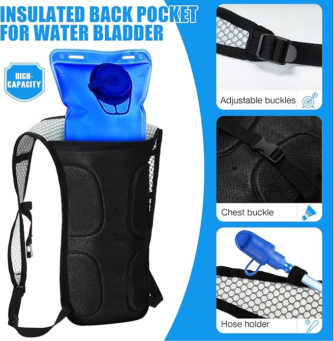 Reginary 6 Pack Hydration Backpack Set with 2l Water Bladder, Lightweight Water Backpack Outdoor for Hiking Hydration Pack with Water Bladder for Adults Running Cycling Biking