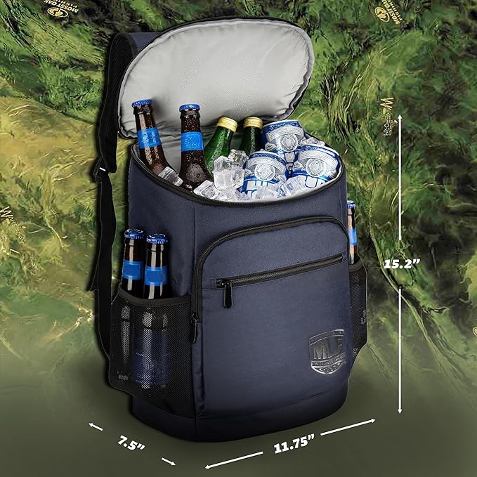 Mossy Oak MLF Fishing Cooler Backpack - Major League Insulated Leak Proof Beverage Coolers Bag