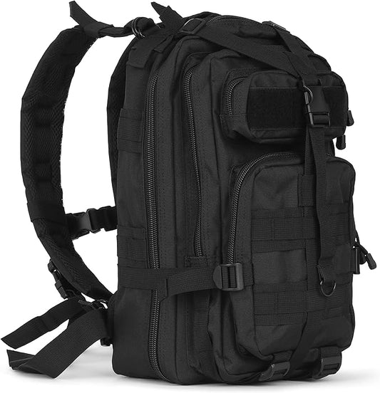 30L Black Tactical Backpack - MOLLE Military Bug Out Bag, Small Survival Rucksack & EDC Daypack for Hunting, Hiking, Camping, Travel - Outdoor Gear for Men & Women