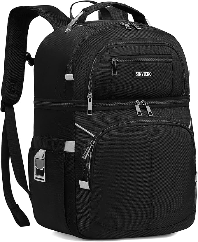 Insulated Cooler Backpack,Double Deck Leakproof Cooler Bag,Insulated Backpack Cooler Lunch Backpack for Men Women