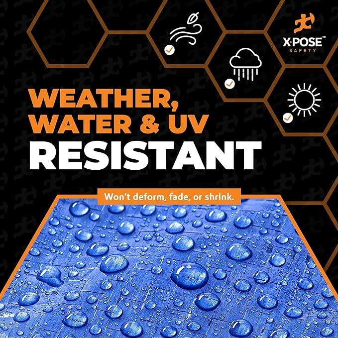 Better Blue Poly Tarp 30' x 30' - Multipurpose Protective Cover - Lightweight, Durable, Waterproof, Weather Proof - 5 Mil Thick Polyethylene - by Xpose Safety