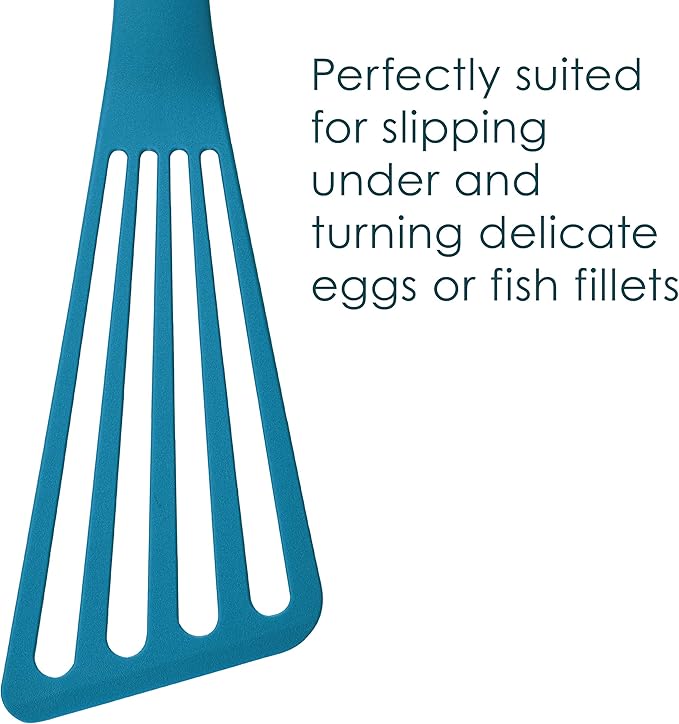 Rachael Ray Tools & Gadgets 2-Piece Nylon Turner Set, Marine Blue, 10" & 12" Spatula Set