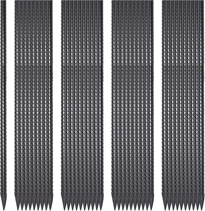 Rebar Stakes 24 Inch 40 Pack Straight Metal Stakes for Ground 1/2 Inch Diameter Landscape Timber Spikes with Chisel Point End for Plant Support, Concrete Form and Fence, Black