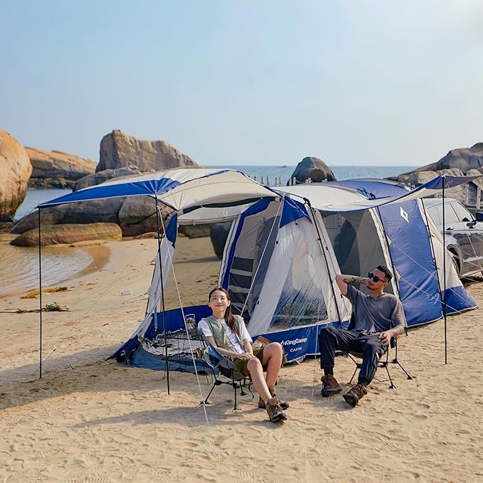 KingCamp SUV Tent, Instant 6-8 Person Waterproof & Windproof Tailgate Car Camping Tent with Movie Screen for Family Camping & Outdoor Adventures