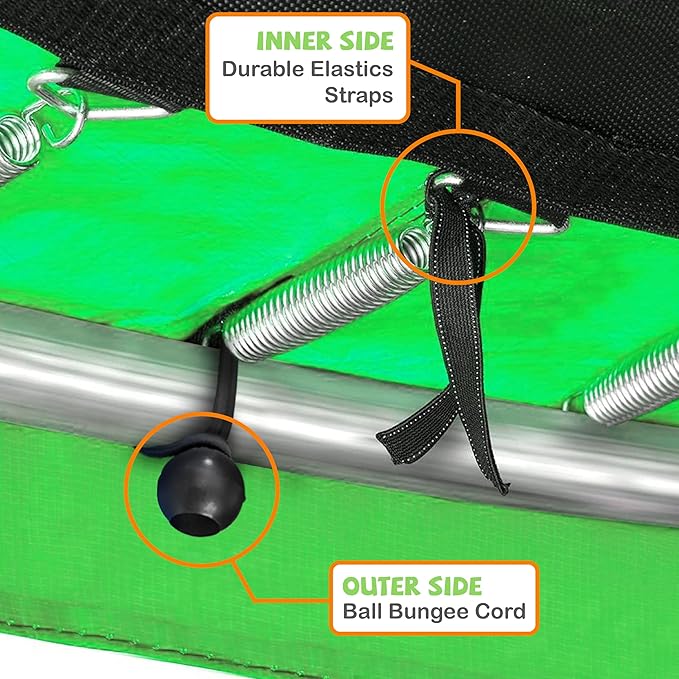 Kangaroo Hoppers Universal 12/14/15FT Trampoline Replacement Safety Pad, Waterproof Surround Spring Foam Cover for Round Frame