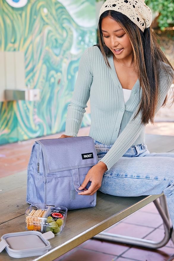 Freezable Lunch Bag, Tonal Camo Gray