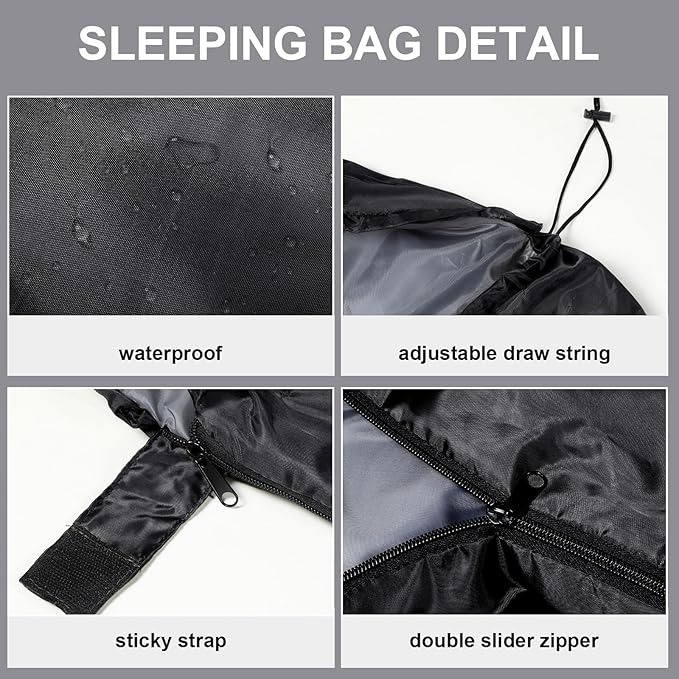 Tudomro 2 Pcs Camping Sleeping Bag for Adults, Lightweight Packable Waterproof Camping Gear Equipment to Keep Warm for Spring Summer Fall Indoor Outdoor Backpacking Hiking Travel