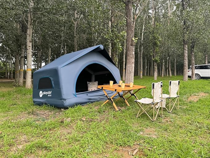 UNISTRENGH 2 Person Inflatable Car Rooftop Tent Easy Set-up Large Outdoor Glamping Camping Tent for SUV,Truck and Universal Auto Self-Driving Touring