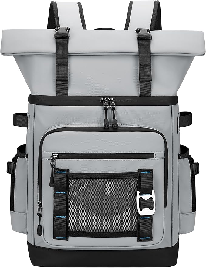 Insulated Cooler Backpack, 40L Expandable Leakproof Waterproof, Dual Compartments (23L+17L) with Expandable Upper Section, Portable for Beach Camping Picnic Travel