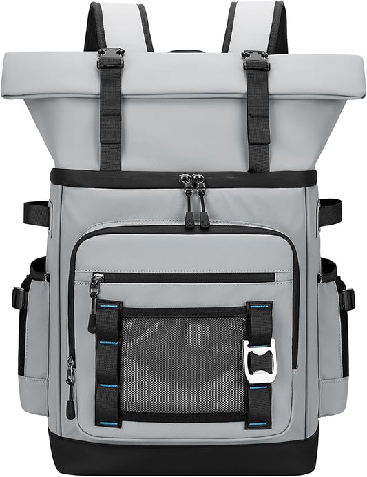 Insulated Cooler Backpack, 40L Expandable Leakproof Waterproof, Dual Compartments (23L+17L) with Expandable Upper Section, Portable for Beach Camping Picnic Travel