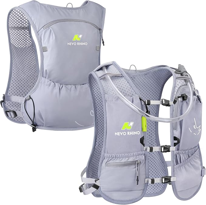 N NEVO RHINO Small Running Vest for Women Men, Lightweight Hydration Vest with Water Bladder 1.5 Liter, Hydration Backpack for Trial Hiking Cycling Jogging