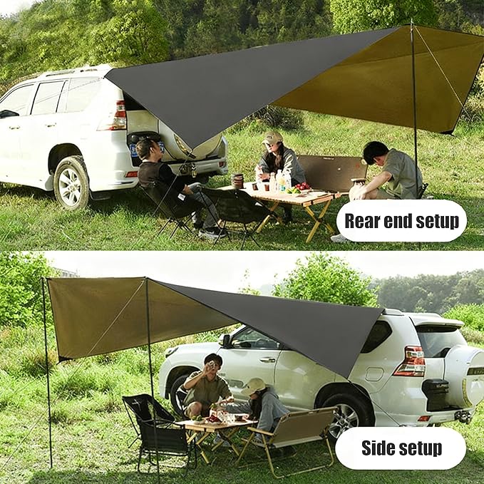 Car Camping Tent for Nissan Xterra 1999–2015, Car Awning Rooftop Tent Watertight Fabric Family Camping Quick Setup Portable Road Trip Accessories