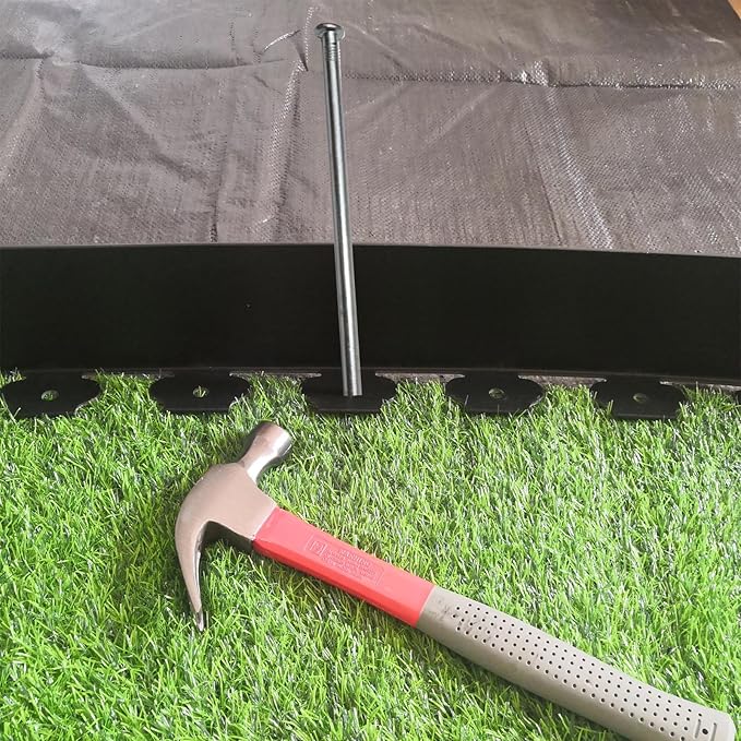 Metal Stakes, 10 Inch 50Pcs Galvanized Landscape Spikes,Garden Nails for Turf,Weed Barriers,Tent and More (50, Silver)