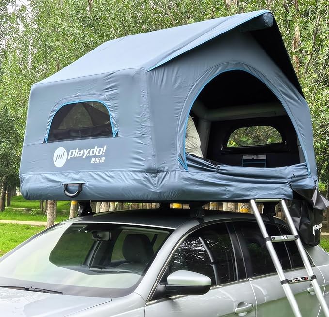 UNISTRENGH Car Roof Top Tent - Overland Water Camping Inflatable Waterproof Rooftop for SUV Jeep Bronco Off-Road Vehicle - Soft Cover Multi-Functional 2-3 Person